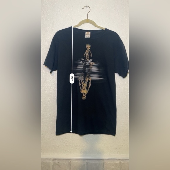 Fruit of the loom, black Groot character, T-shirt, size medium - Picture 3 of 8